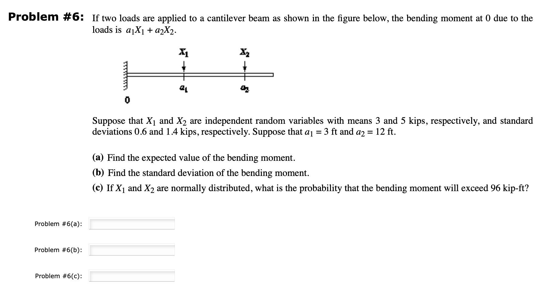 Solved Problem #6: If two loads are applied to a cantilever | Chegg.com