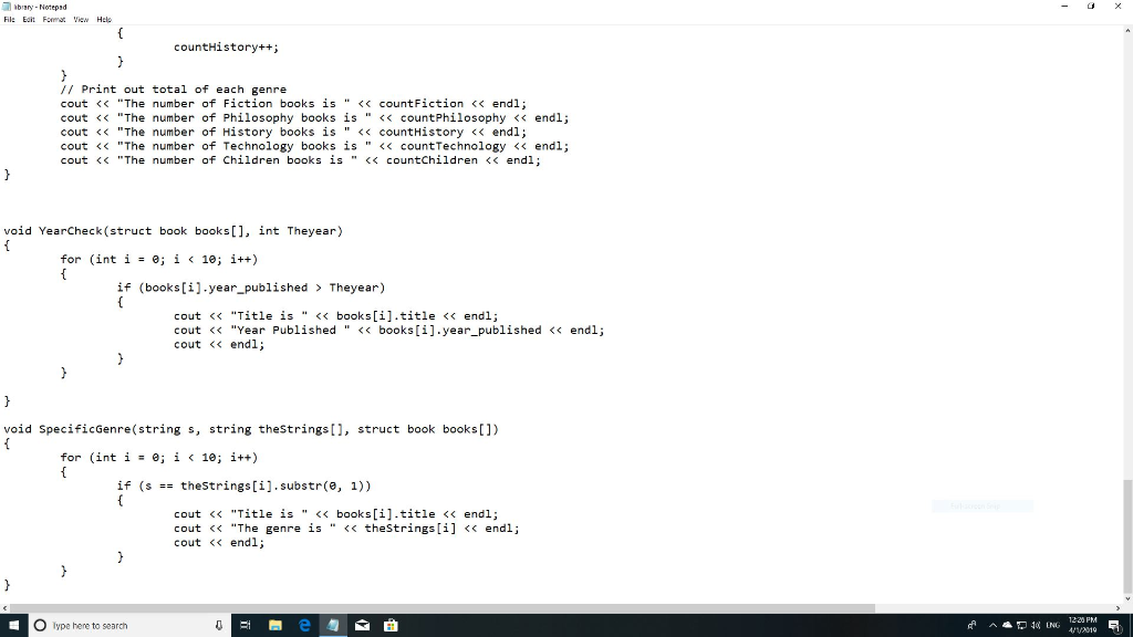 Solved I need help fixing my c++ program my professor sent | Chegg.com