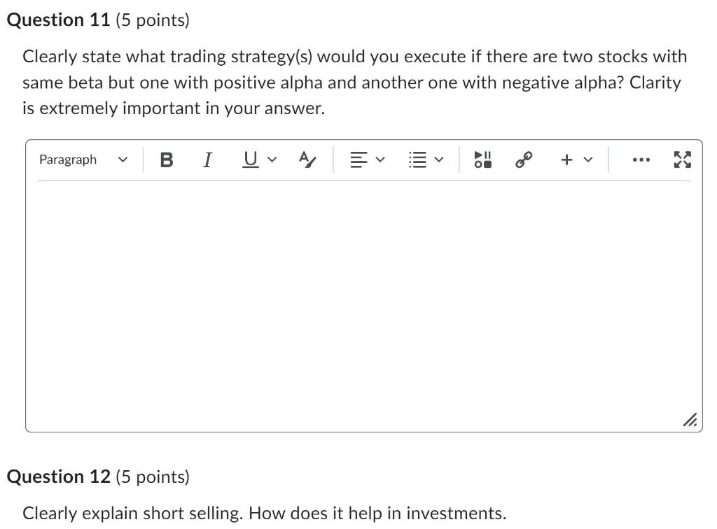 Solved Clearly state what trading strategy(s) would you | Chegg.com