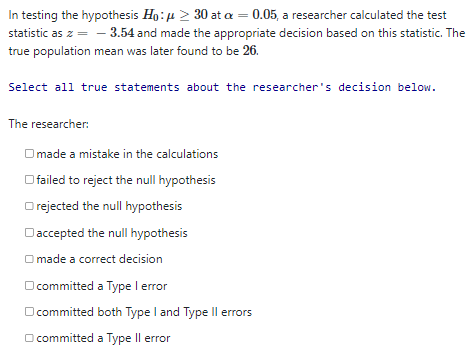 a researcher uses a hypothesis test to evaluate h0