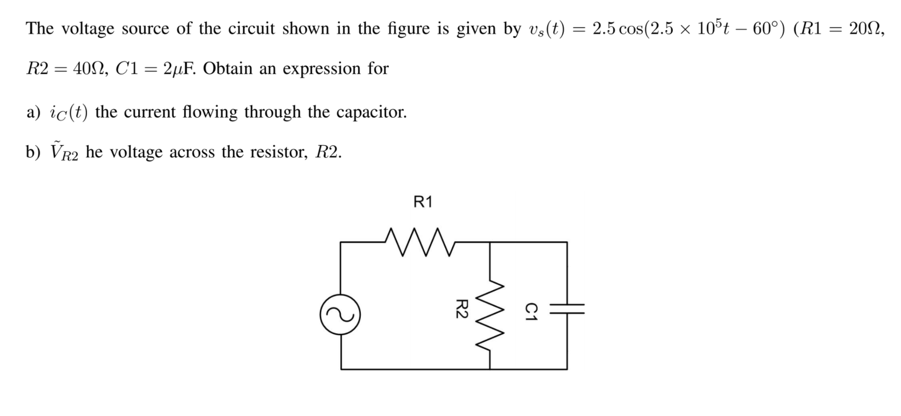 Solved The voltage source of the circuit shown in the figure | Chegg.com