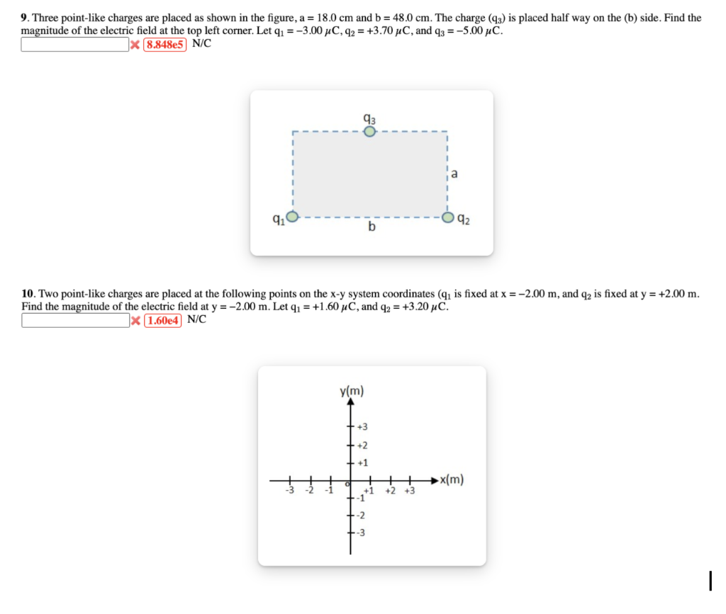 Solved Three Point Like Charges Are Placed At The Corners Chegg Com