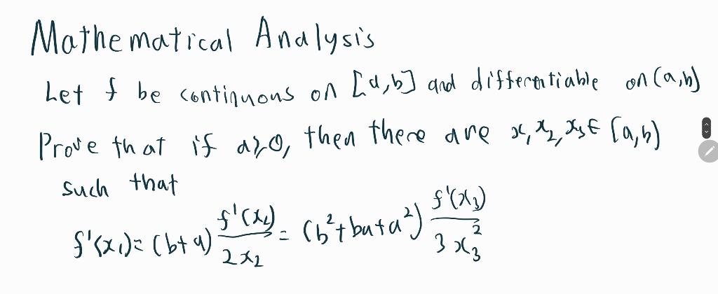 Solved Mothematical Analysis Let F Be Continuous On [a,b] | Chegg.com