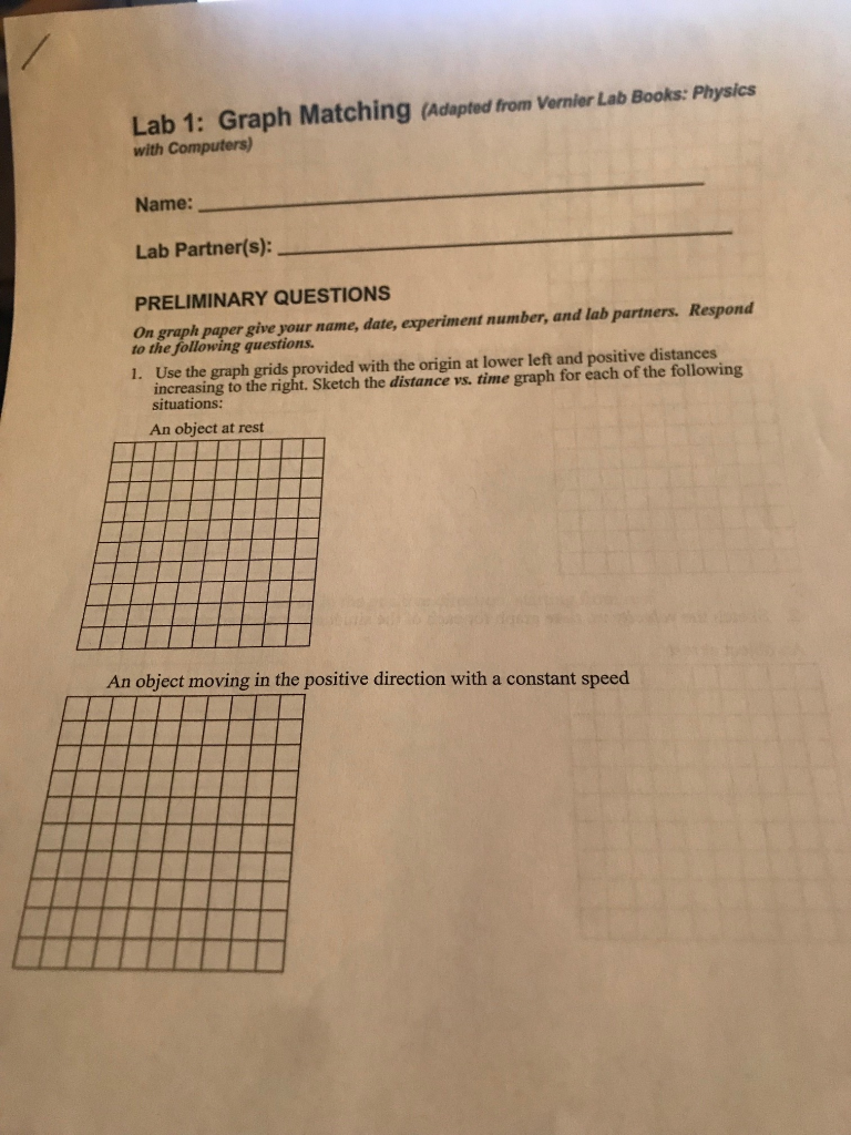 Solved Lab 1 Graph Matching Adapted From Vernier Lab Chegg Com