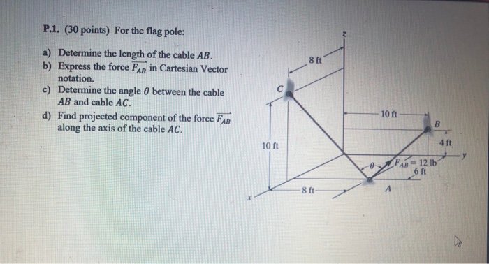Solved P.1. (30 points) For the flag pole: a) Determine the | Chegg.com