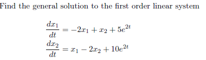 Solved Find the general solution to the first order linear | Chegg.com