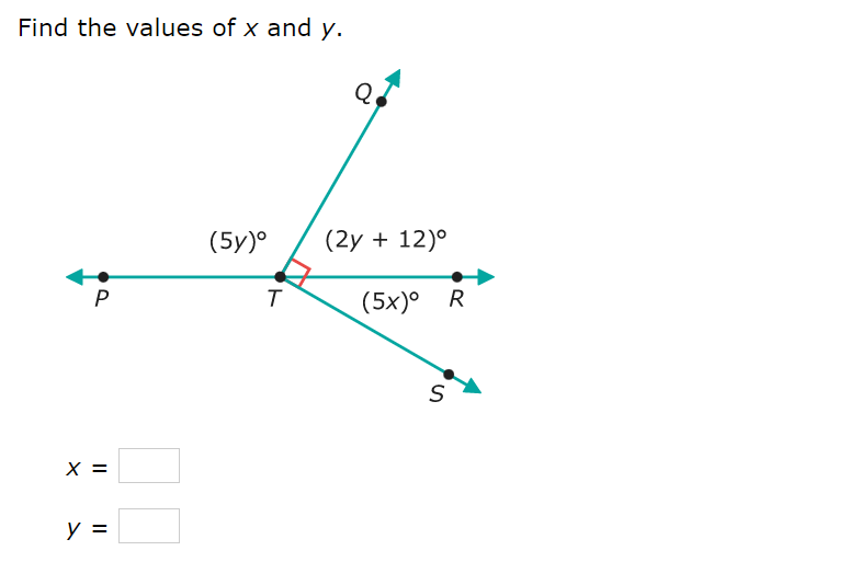 Solved Find the values of x and y. | Chegg.com