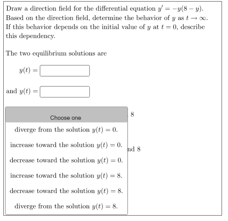 Solved Draw A Direction Field For The Differential Equation