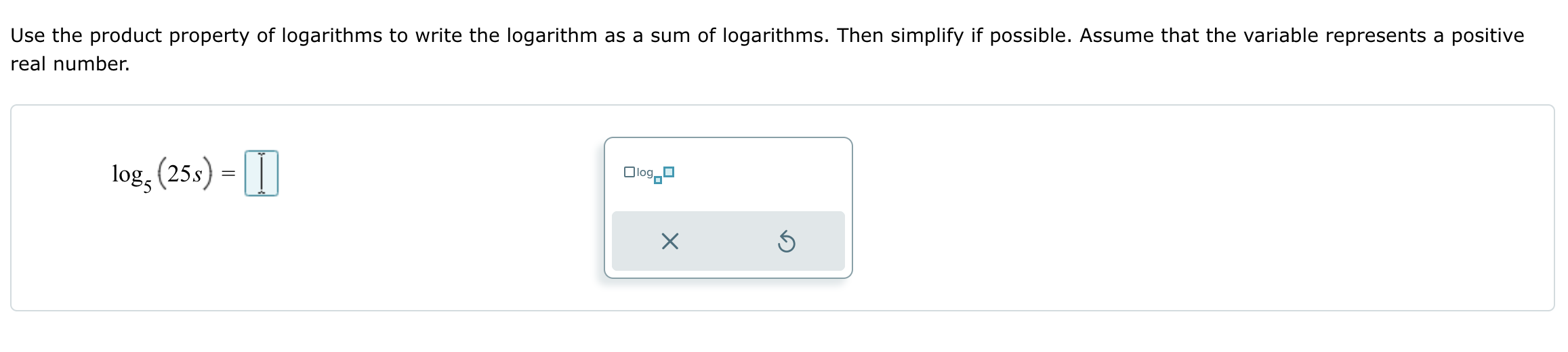 Solved Use the product property of logarithms to write the | Chegg.com