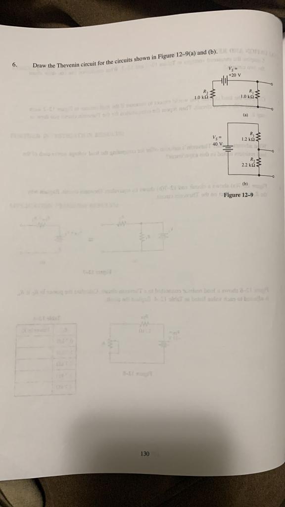 Solved 6. Draw the Thevenin circuit for the circuits shown | Chegg.com