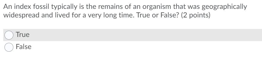 Solved An Index Fossil Typically Is The Remains Of An | Chegg.com