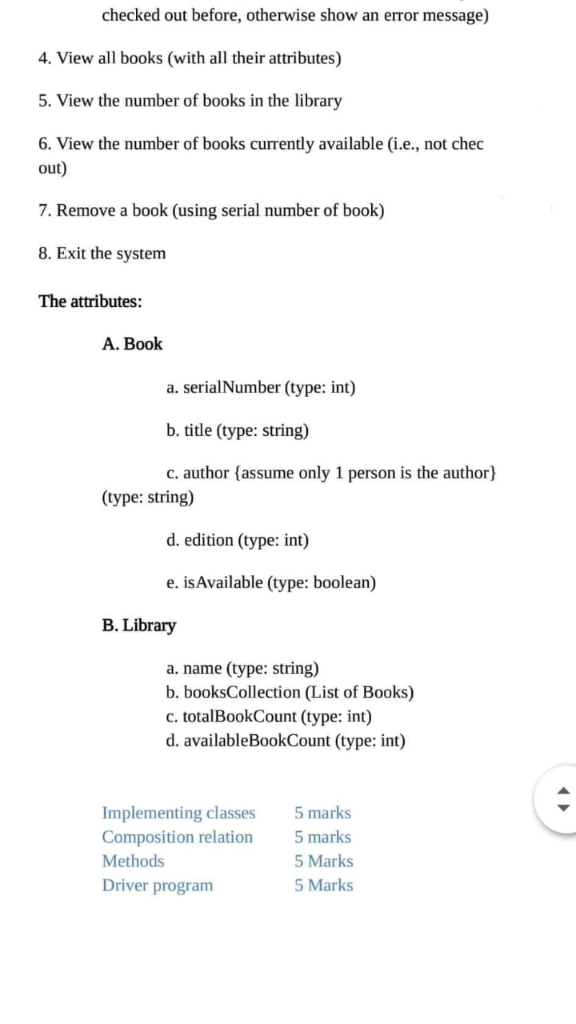 Solved create a python code for a library management system | Chegg.com