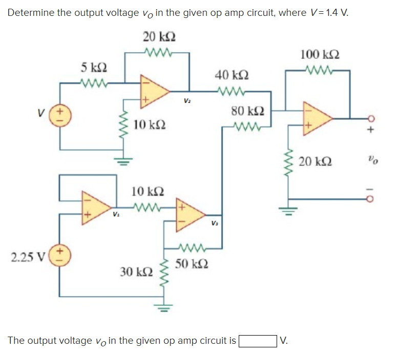 Solved Determine the output voltage vo in the given op amp | Chegg.com