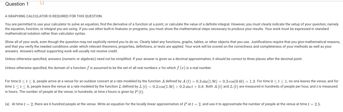 Solved Question 1 ม A GRAPHING CALCULATOR IS REQUIRED FOR | Chegg.com