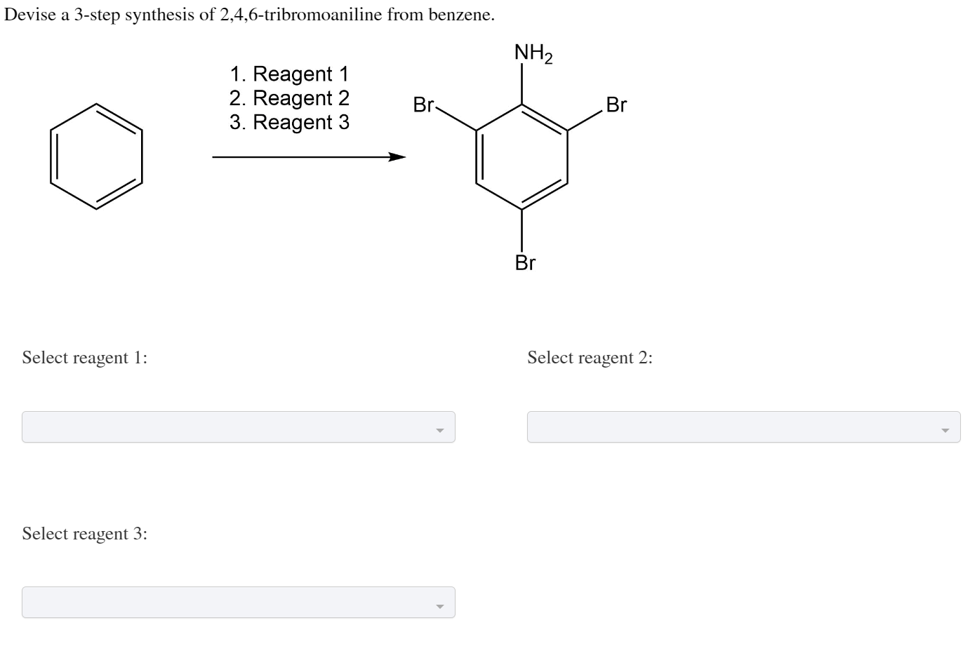 solved-devise-a-3-step-synthesis-of-2-4-6-tribromoanili