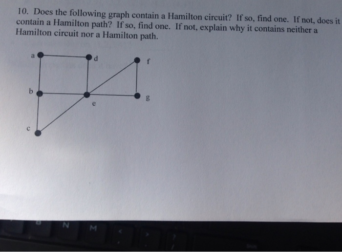 Solved Does the following graph contain a Hamilton circuit? | Chegg.com