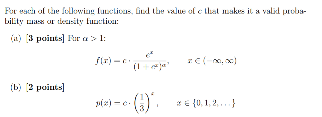 Solved For each of the following functions, find the value | Chegg.com