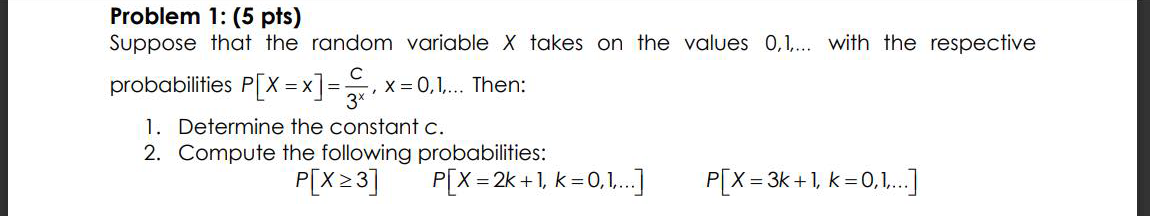 Solved Problem 1: (5 pts) Suppose that the random variable x | Chegg.com