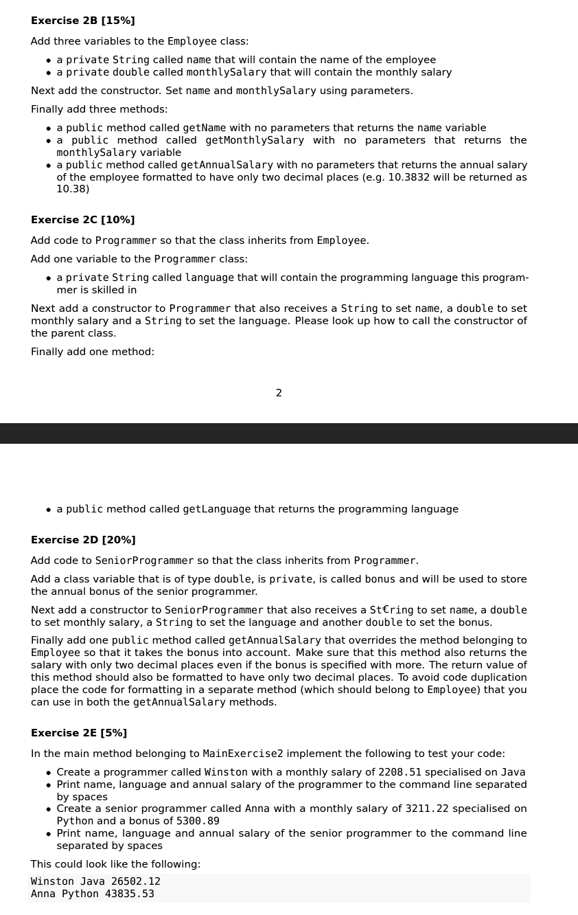 Solved Exercise 2B [15\%] Add three variables to the | Chegg.com
