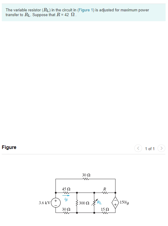 Solved The Variable Resistor (RL) In The Circuit In (Figure | Chegg.com