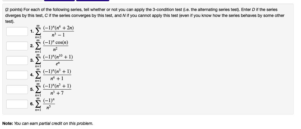 Solved For each of the following series, tell whether or not | Chegg.com