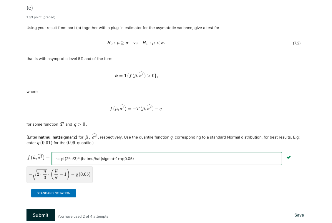 C 1 0 1 Point Graded Using Your Result From Part Chegg Com