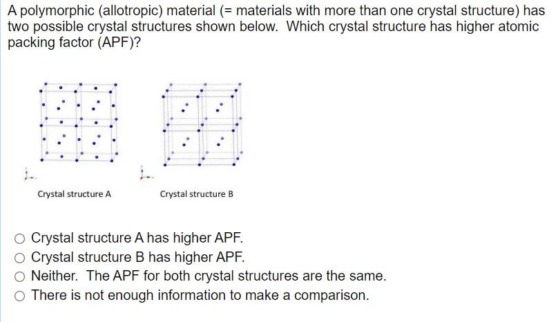 Solved A polymorphic (allotropic) material (= materials with 