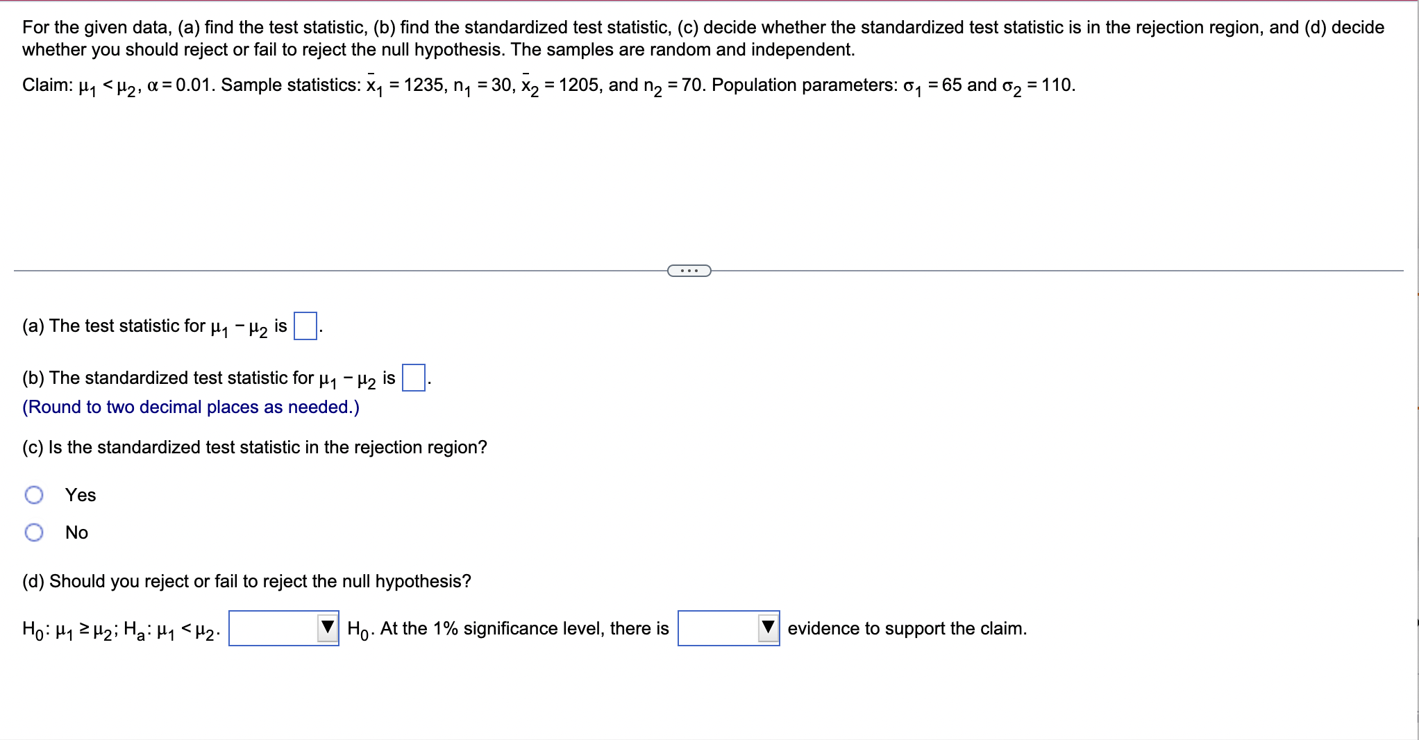 Solved For The Given Data, (a) ﻿find The Test Statistic, (b) | Chegg.com