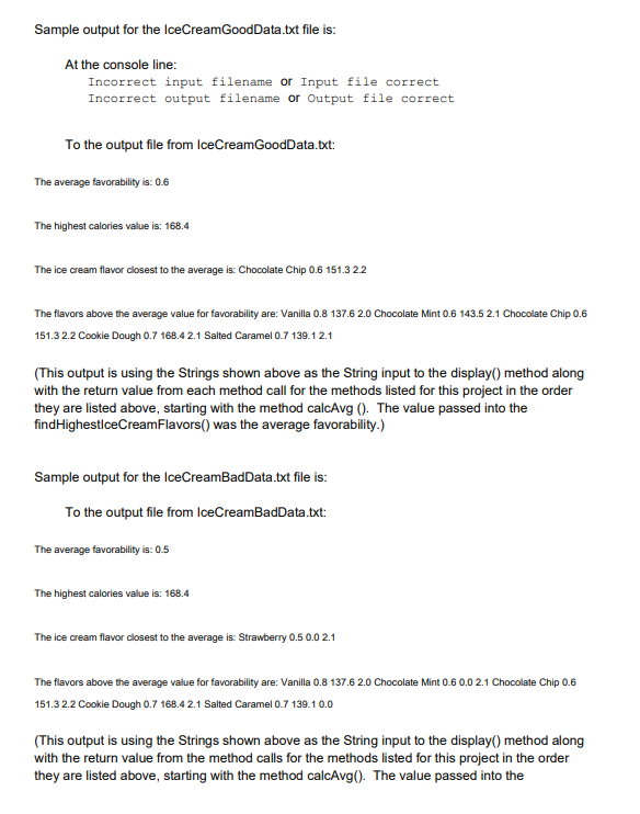 Programming Project 7 - Ice Cream Analysis 2 Note: | Chegg.com