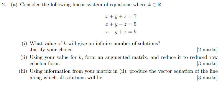 Solved 2. (a) Consider the following linear system of | Chegg.com