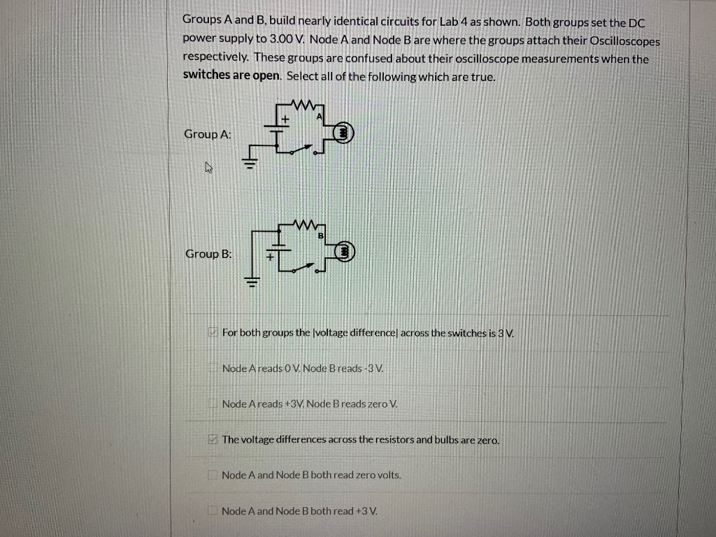 Solved Groups A And B, Build Nearly Identical Circuits For | Chegg.com