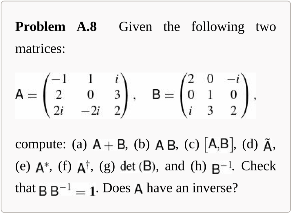 Solving Square Matrices Solved Problem A.9 Using the square matrices in Problem A.8, | Chegg.com