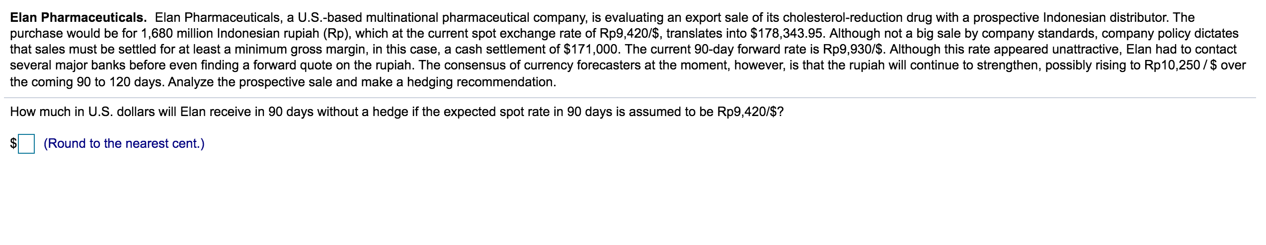 Elan Pharmaceuticals. Elan Pharmaceuticals, a | Chegg.com