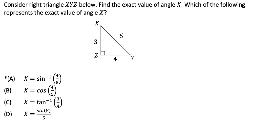 Solved Consider right triangle XYZ below. Find the exact | Chegg.com