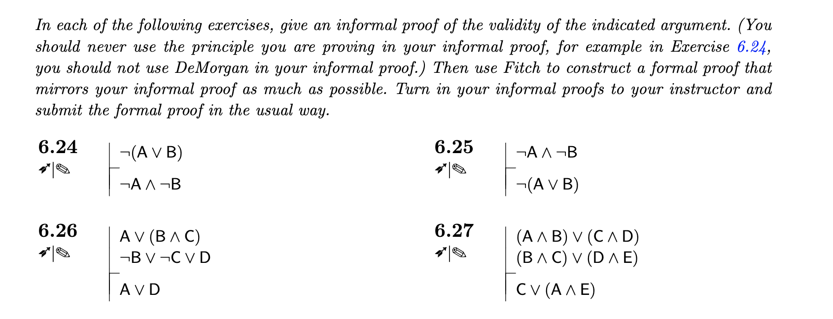 Solved Formal and informal for 6.25 and only informal proof | Chegg.com