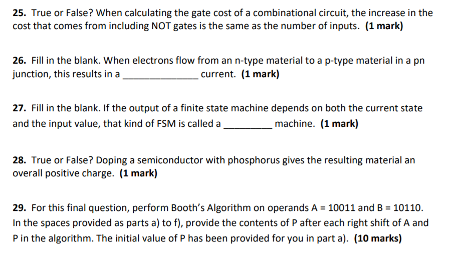Solved 25. True or False? When calculating the gate cost of | Chegg.com