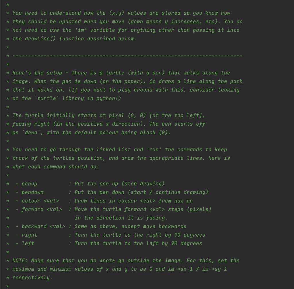 Solved 5/** * This function runs the list of commands to | Chegg.com