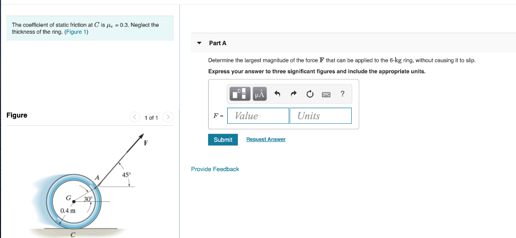 Solved The coefficient of static friction at C is fs = 0.3. | Chegg.com