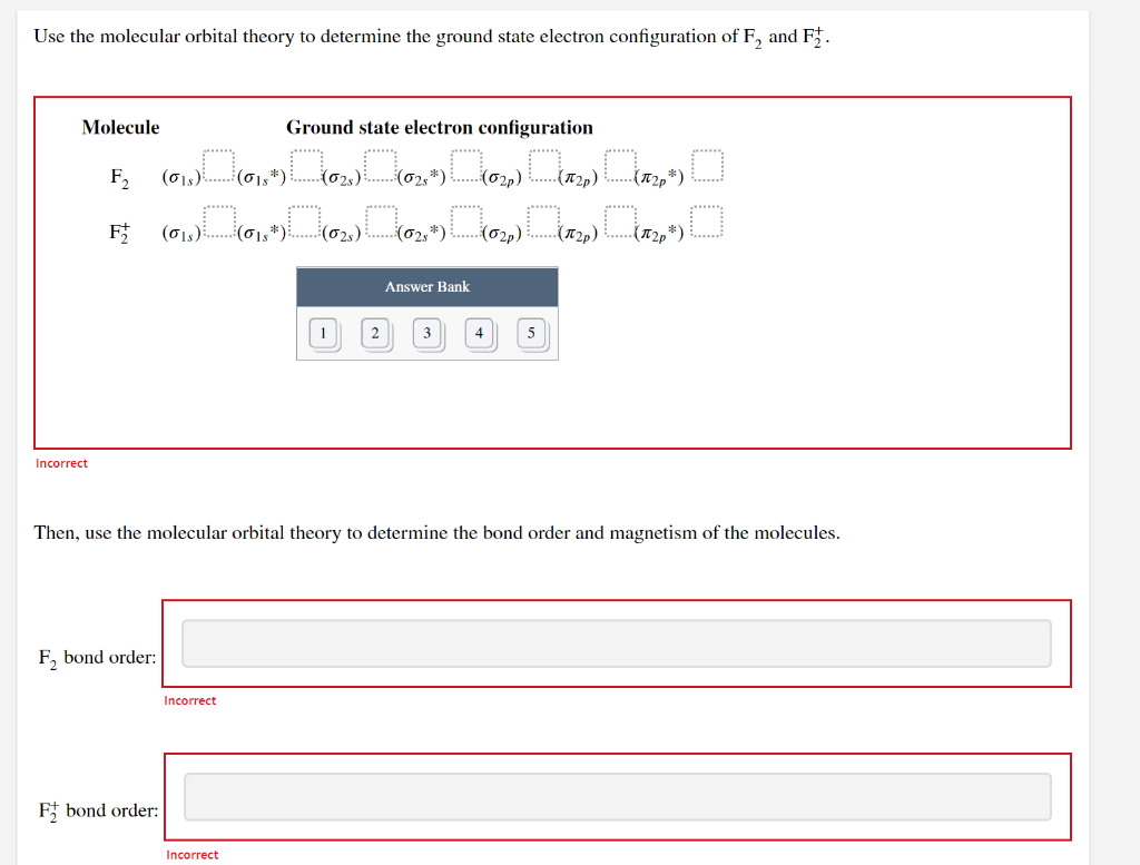 Solved Use the molecular orbital theory to determine the | Chegg.com