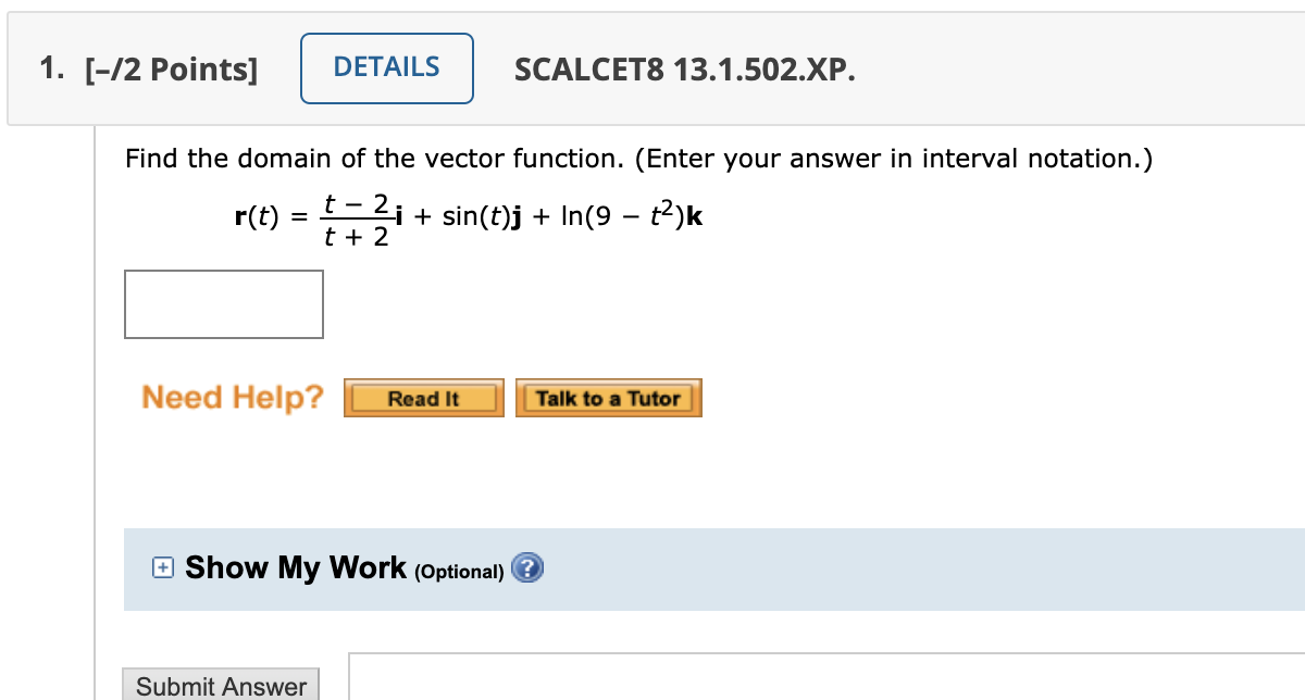 Solved 9. [-/1 Points) DETAILS SCALCET8 12.5.513.XP. Where | Chegg.com