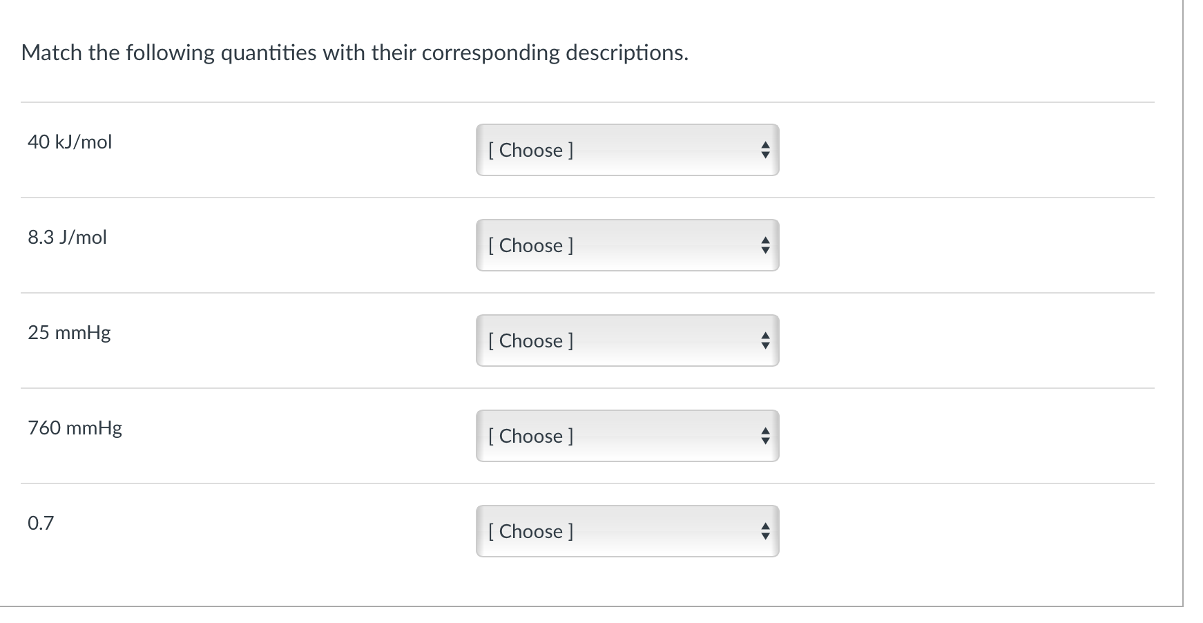 Solved Match the following quantities with their | Chegg.com