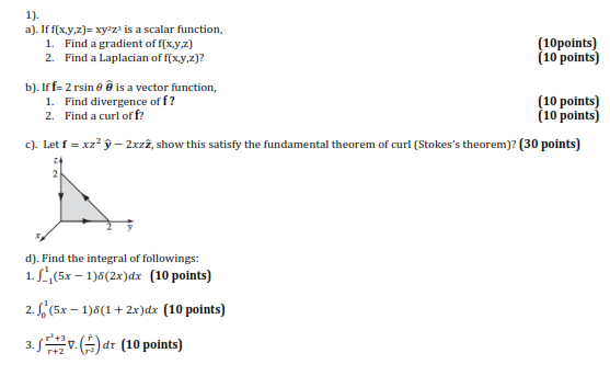 Solved 1 A If F X Y Z Xyz Is A Scalar Function 1 Chegg Com