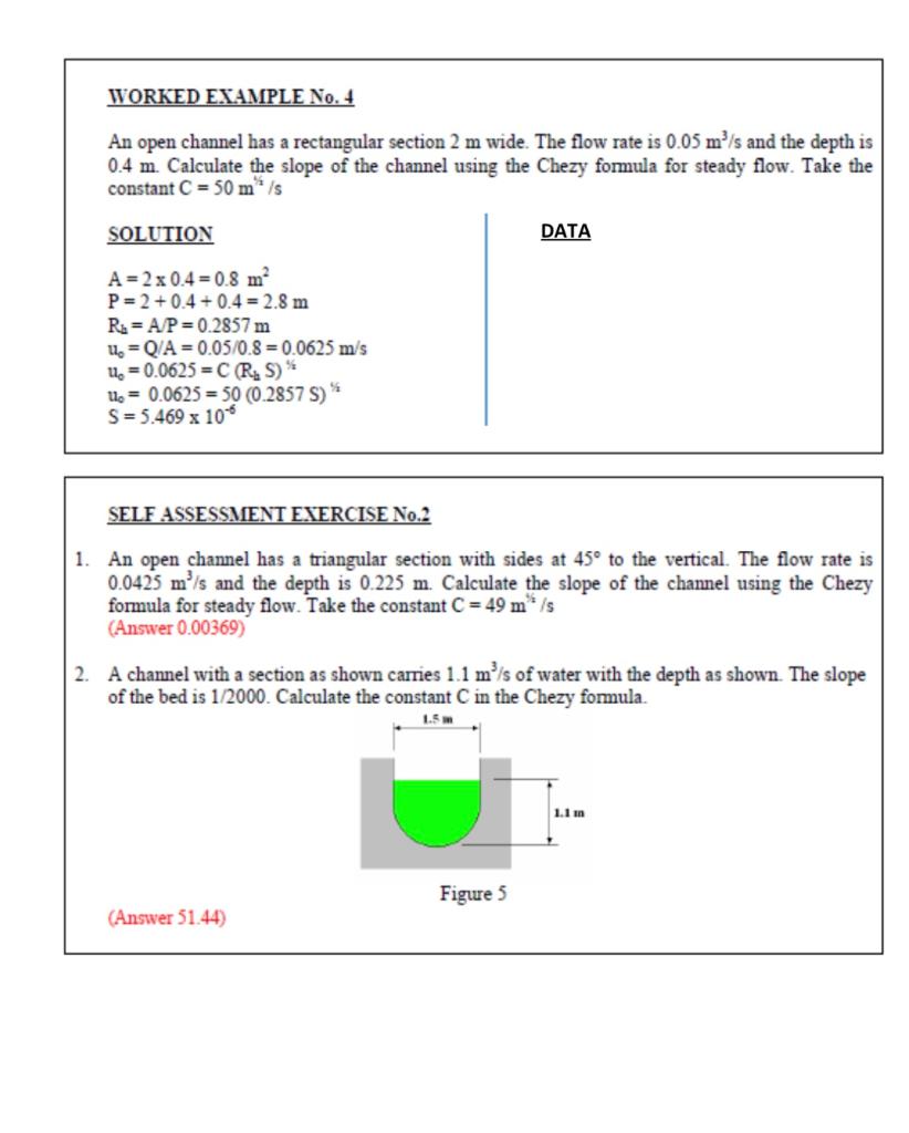 Solved UNIFORM FLOW IN CHANNEL Channel flow is characterised | Chegg.com