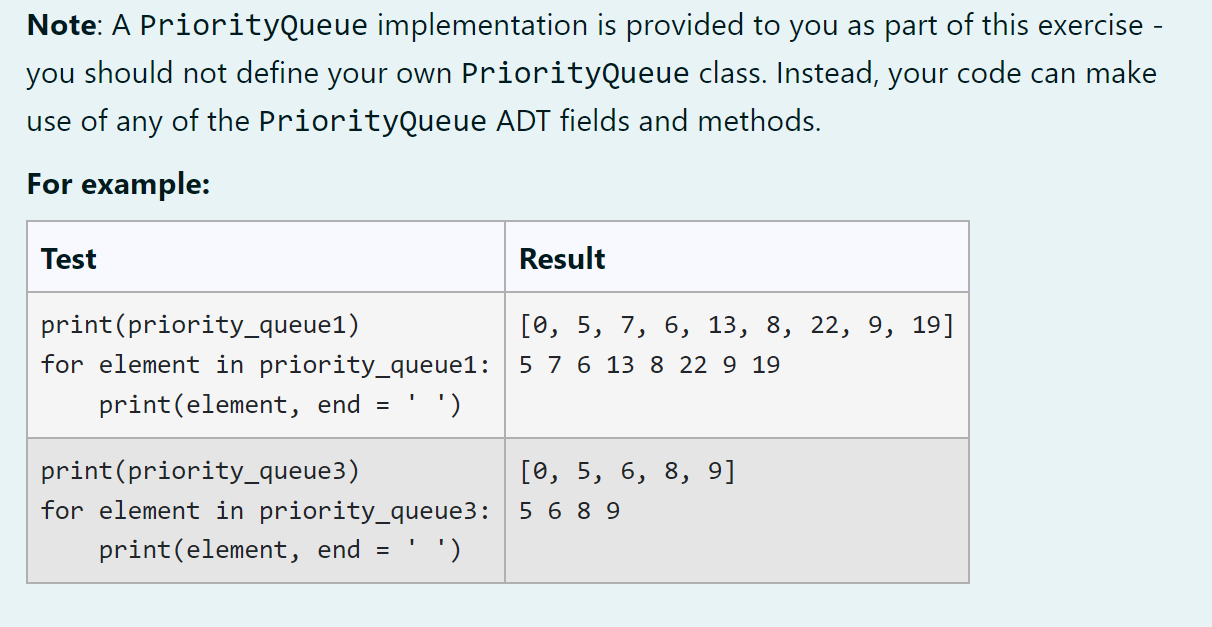 Solved Define a class named PriorityQueueIterator to | Chegg.com