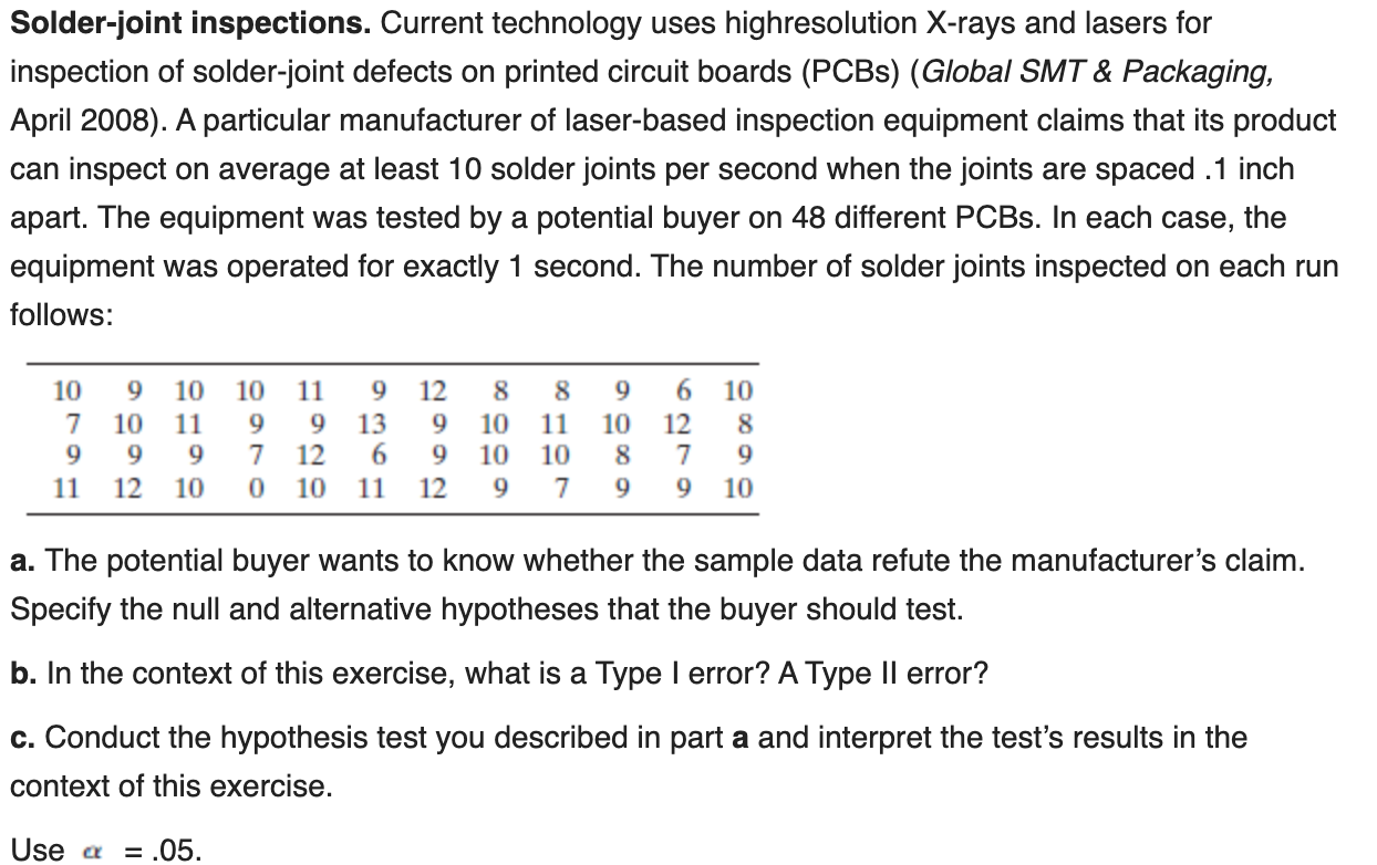 Solved Solderjoint inspections. Current technology uses