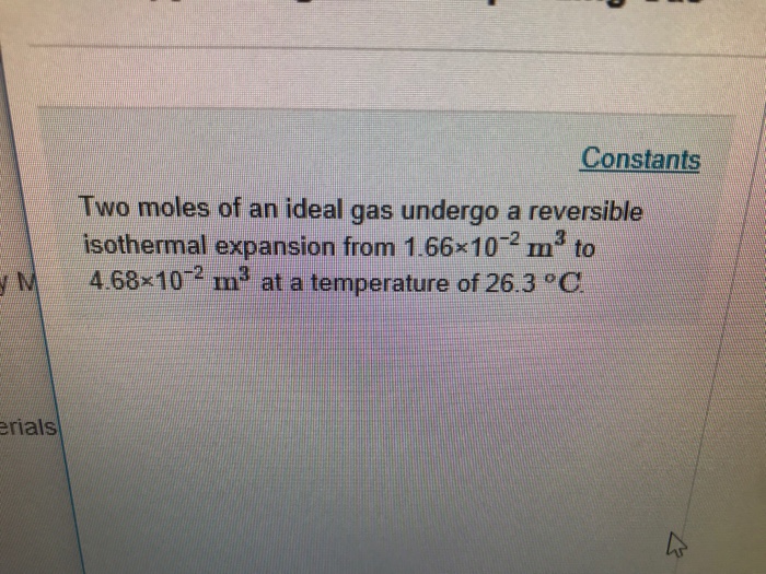Solved Constants Two moles of an ideal gas undergo a | Chegg.com