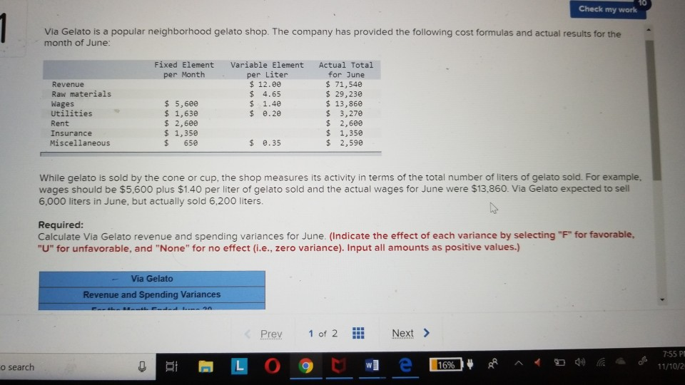 Solved 10 Check my work Via Gelato is a popular neighborhood