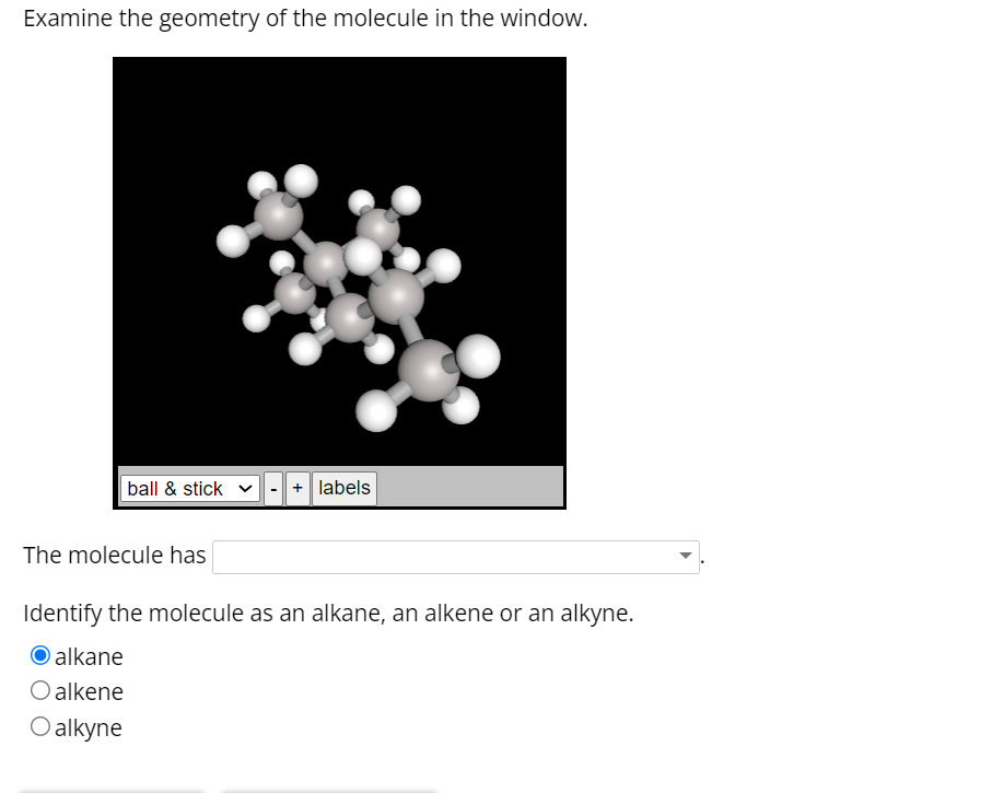 Solved Examine the geometry of the molecule in the window. | Chegg.com