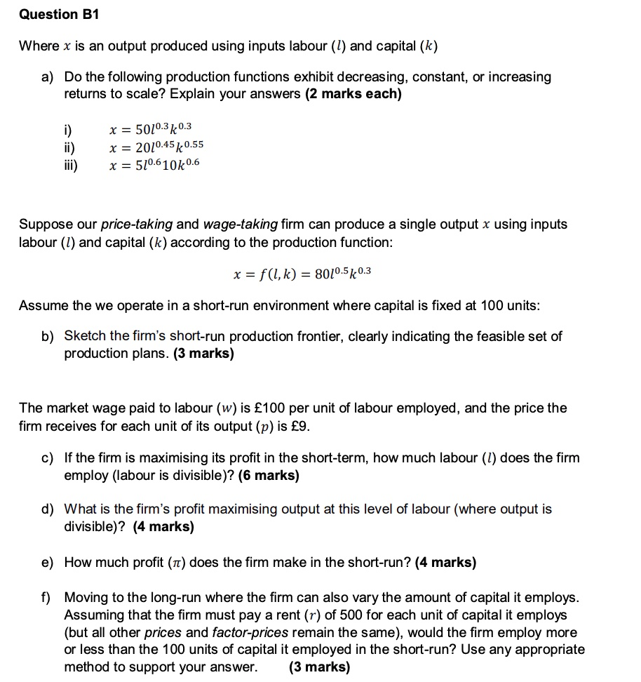 Solved Question B1 Where x is an output produced using | Chegg.com