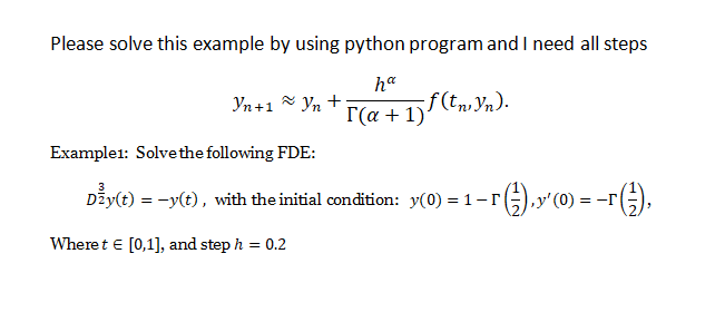 Solved Please solve this example by using python program and | Chegg.com
